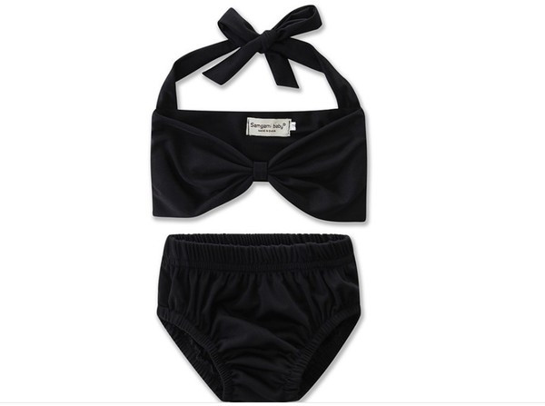 Costum de baie pentru fete pentru copii in doua parti in negru