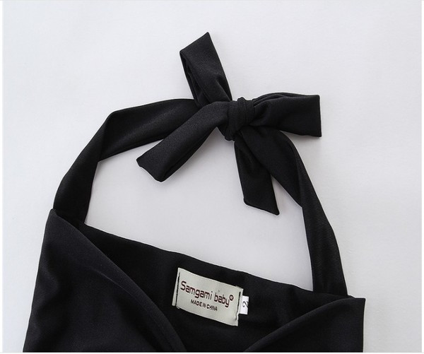 Costum de baie pentru fete pentru copii in doua parti in negru