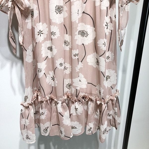 Rochie moderna de vara de dama cu maneci 3/4 in model floral