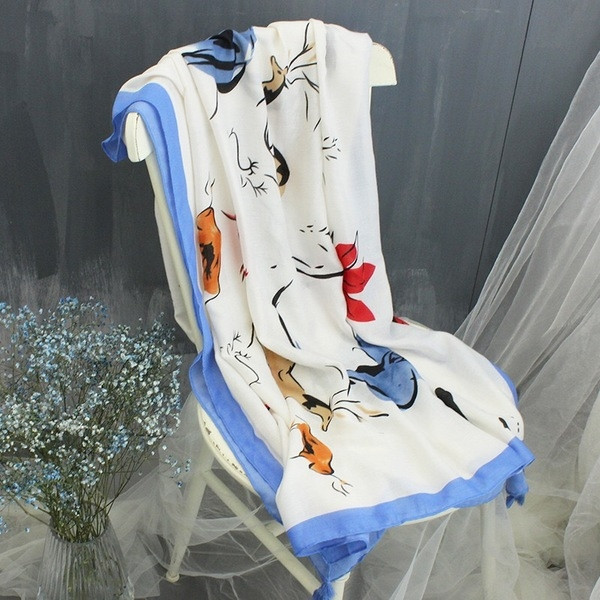 Eșarfe subțiri din bumbac de damă pentru vară diferite modele