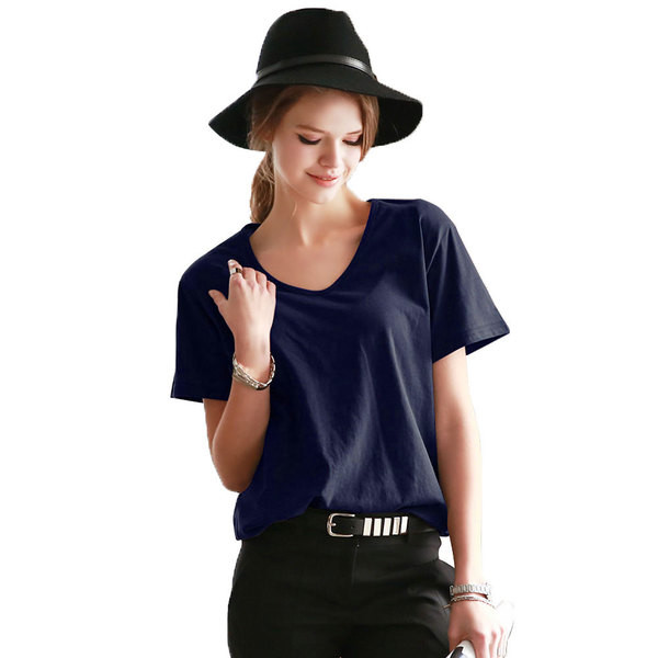 Tricou casual dama cu decolteu in V in mai multe culori