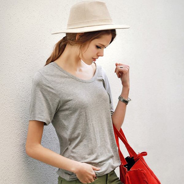 Tricou casual dama cu decolteu in V in mai multe culori