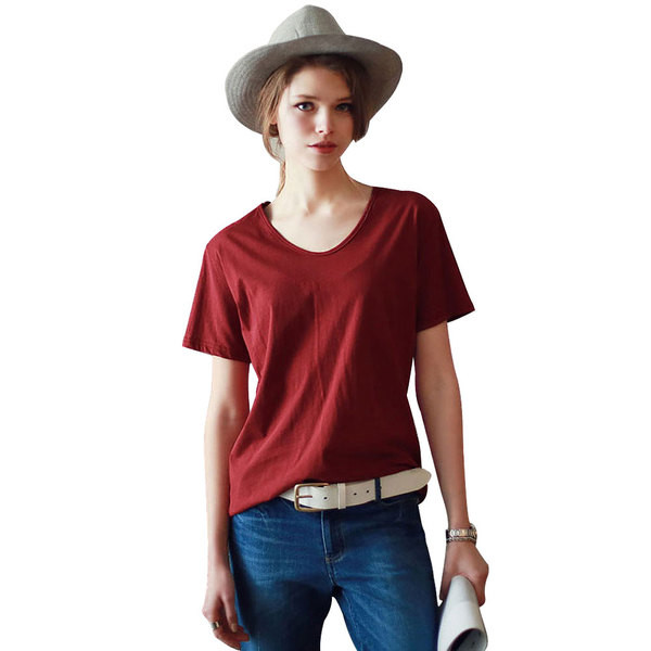 Tricou casual dama cu decolteu in V in mai multe culori