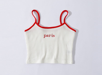 Maieu scurt de damă cu inscripție brodată