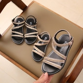 Κομψά παιδικά σανδάλια διακοσμημένα με μίνι βότσαλα σε δύο χρώματα