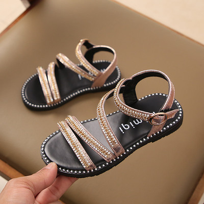 Κομψά παιδικά σανδάλια διακοσμημένα με μίνι βότσαλα σε δύο χρώματα