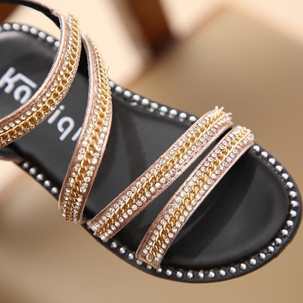 Κομψά παιδικά σανδάλια διακοσμημένα με μίνι βότσαλα σε δύο χρώματα