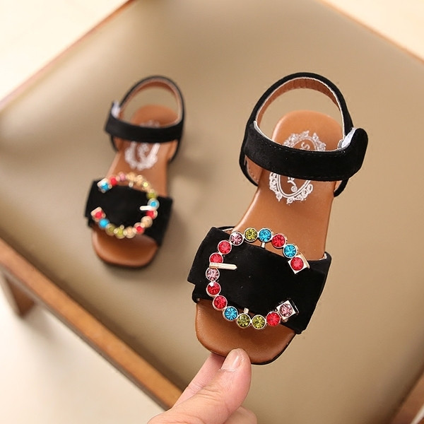 Sandale de dama elegante in doua culori decorate cu mini pietricele colorate