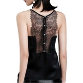 Maieu elegant de damă, cu dantelă și nasturi, în două culori