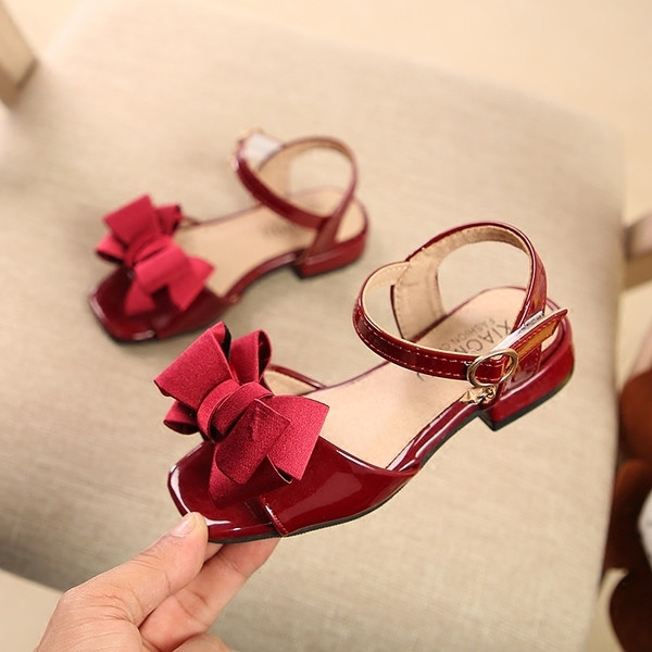 Sandale copii elegante pentru fete cu panglica de catifea in trei culori