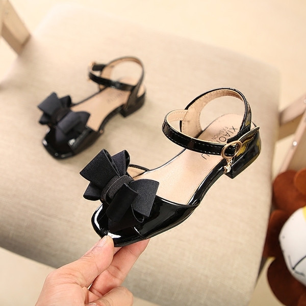 Sandale copii elegante pentru fete cu panglica de catifea in trei culori