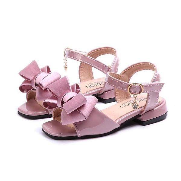 Sandale copii elegante pentru fete cu panglica de catifea in trei culori