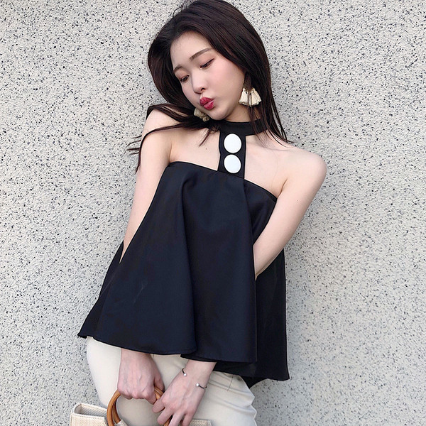 Maieu elegant pentru femei, cu umerii deschiși și nasturi decorativi