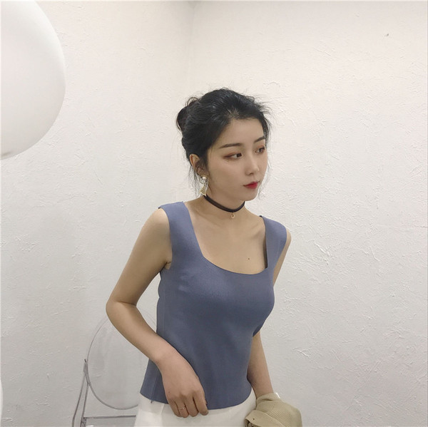 Maieu de damă fără cusături, cu bretele largi, în trei culori