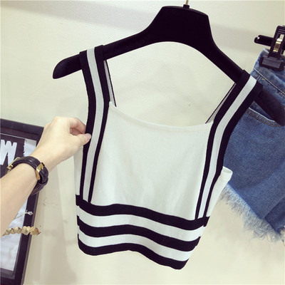 Maieu scurt de damă alb-negru