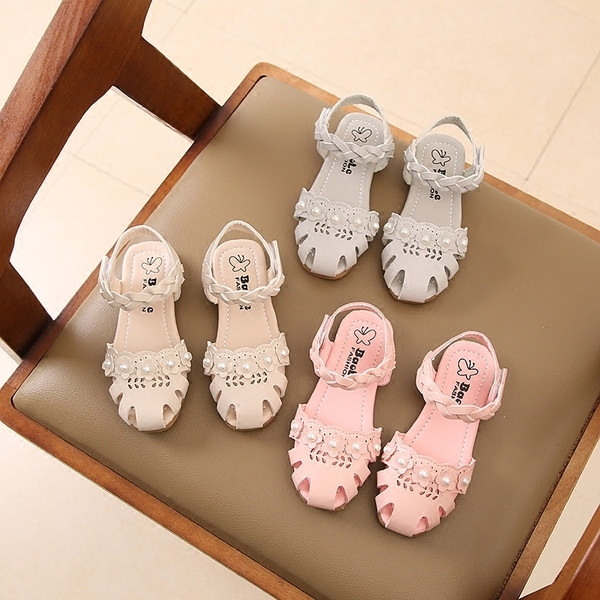 Sandale casual pentru copii pentru fete cu decor si perle