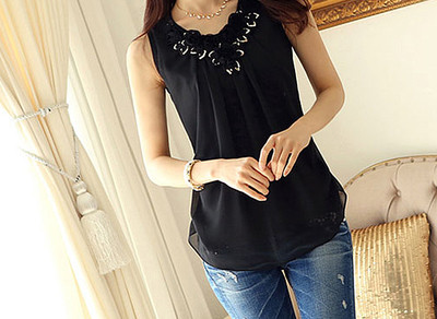 Дамски стилен потник в два цвята с бродерия и декоративни камъни