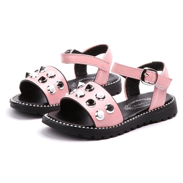 Μοντέρνα παιδικά σανδάλια σε μαύρο, ροζ και λευκό χρώμα