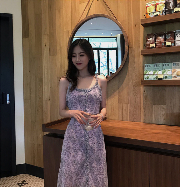 Καθημερινό γυναικείο φόρεμα με floral μοτίβο σε δύο χρώματα