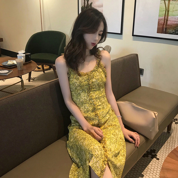 Καθημερινό γυναικείο φόρεμα με floral μοτίβο σε δύο χρώματα