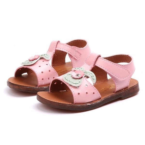 Άνετα σανδάλια για κορίτσια σε λευκό, κίτρινο και ροζ χρώμα με διακόσμηση