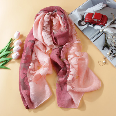 Μεταξωτό γυναικείο κασκόλ από δαντέλα για το καλοκαίρι με δαντέλα σε διαφορετικά χρώματα