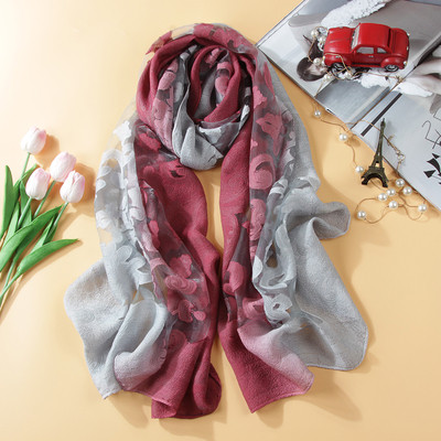 Μεταξωτό γυναικείο κασκόλ από δαντέλα για το καλοκαίρι με δαντέλα σε διαφορετικά χρώματα