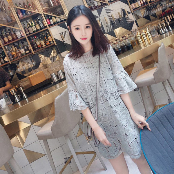 Rochie casual de dama cu maneci 3/4 de culoare verde