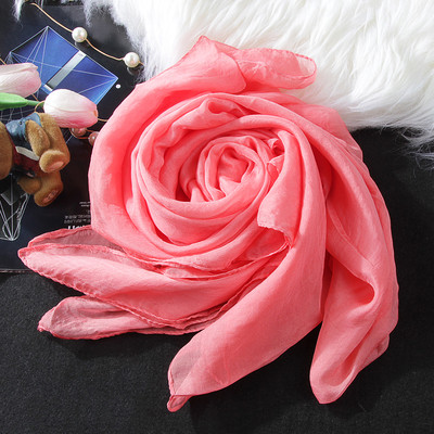 Едноцветни дамски шалове за лятото от шифон в няколко цвята