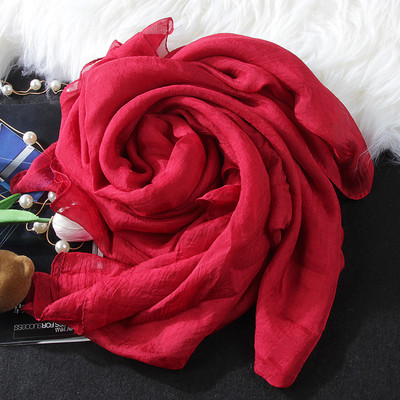 Едноцветни дамски шалове за лятото от шифон в няколко цвята