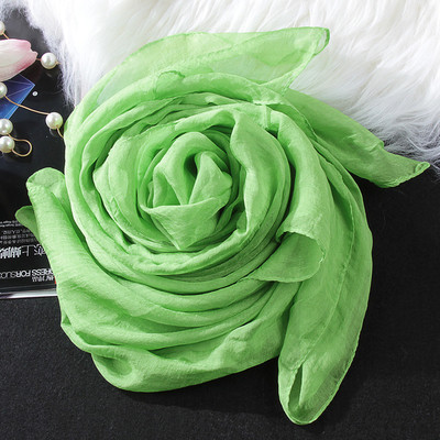 One-color women`s summer scarves made of chiffon in several colors