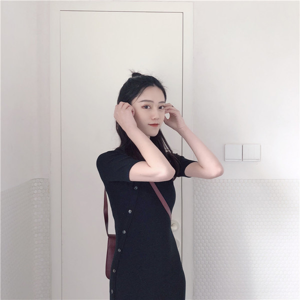 Γυναικείο φόρεμα σε γκρι και μαύρο χρώμα