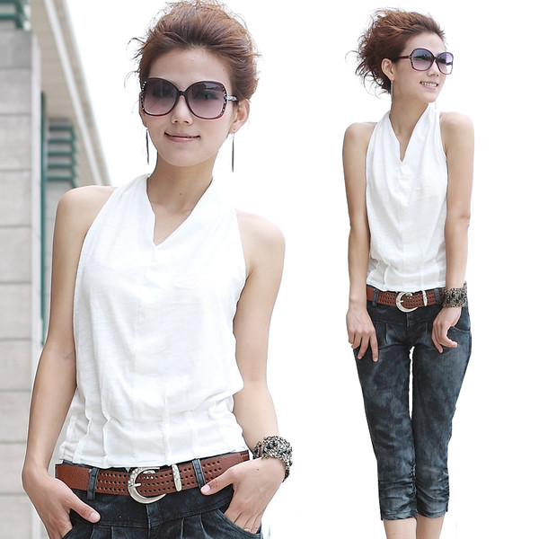 Stílusos női felső fekete-fehér színben