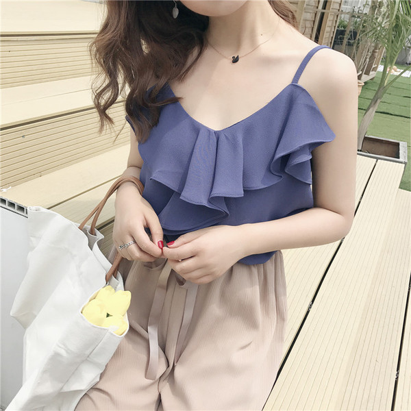 Maieu de dama in mai multe culori cu volan