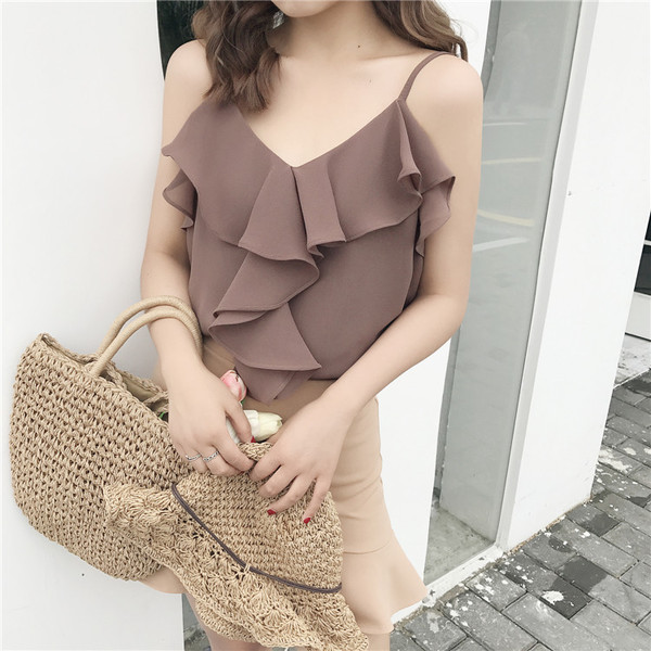 Maieu de dama in mai multe culori cu volan