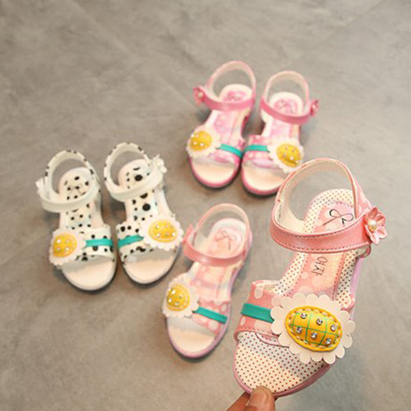 Sandale delicate pentru copii de zi cu zi în trei culori cu decor