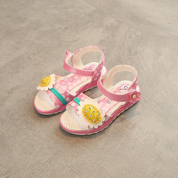 Sandale delicate pentru copii de zi cu zi în trei culori cu decor