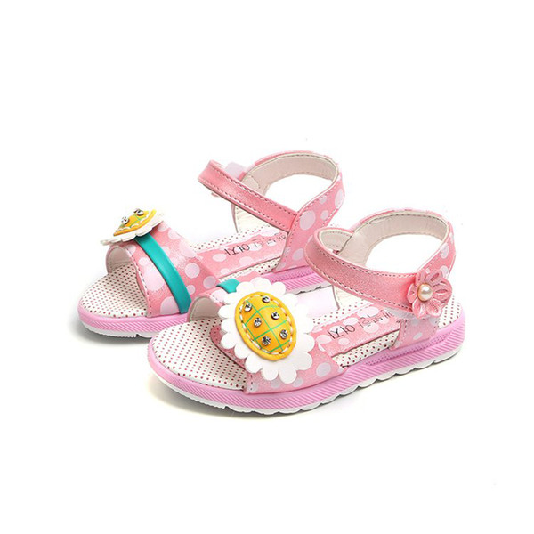 Sandale delicate pentru copii de zi cu zi în trei culori cu decor