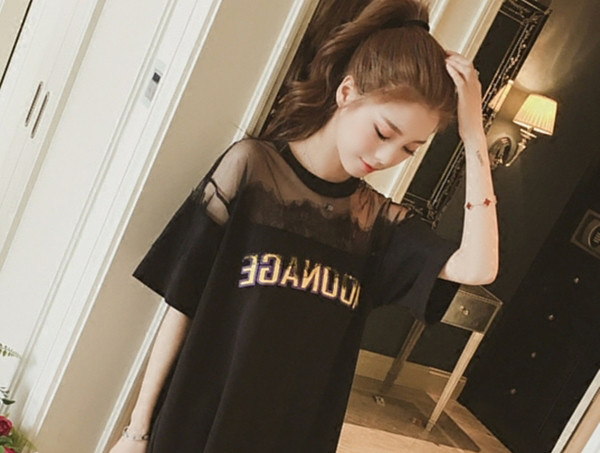 Rochie casual de dama cu dantela in doua culori