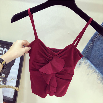 Γυναικείο αμάνικο σε τρία χρώματα με βολάν