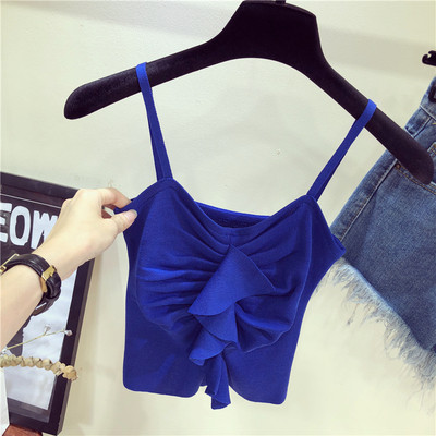 Γυναικείο αμάνικο σε τρία χρώματα με βολάν