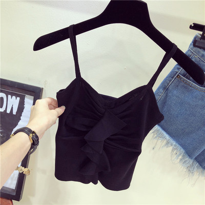 Γυναικείο αμάνικο σε τρία χρώματα με βολάν