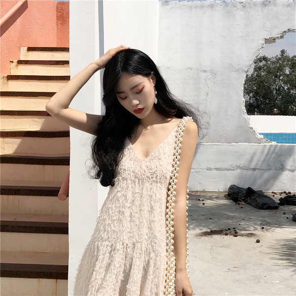 Rochie lunga de dama cu decolteu in V in doua culori