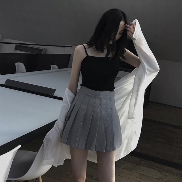 Maieu scurt de dama in doua culori cu fermoar la spate