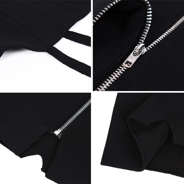 Maieu scurt de dama in doua culori cu fermoar la spate