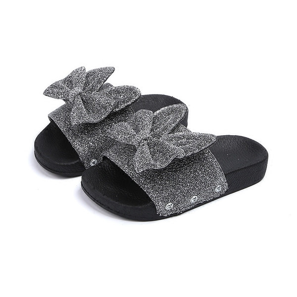 Papuci de copii eleganti stralucitori pentru fete cu panglica si urechi