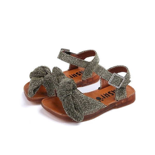 Sandale elegante pentru copii cu panglică și particule strălucitoare