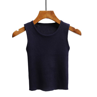 Maieu scurt de damă elastic cu guler în formă de O în mai multe culori