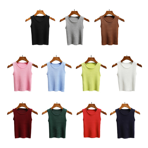 Maieu scurt de damă elastic cu guler în formă de O în mai multe culori