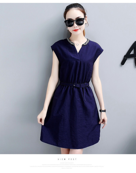 Rochie casual de dama cu decolteu in V in trei culori